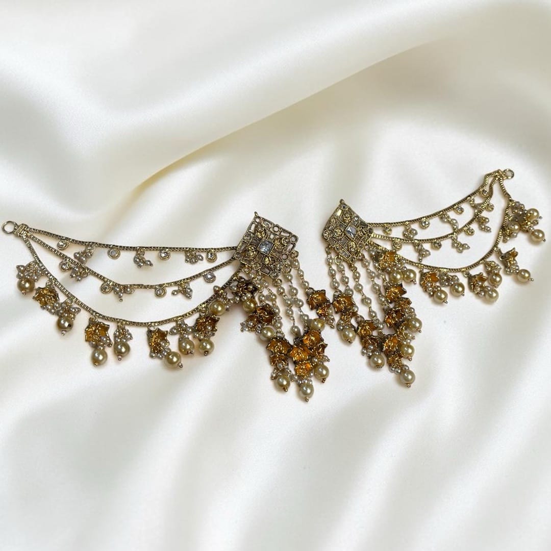 Bahubali sahare earrings matt polish antique