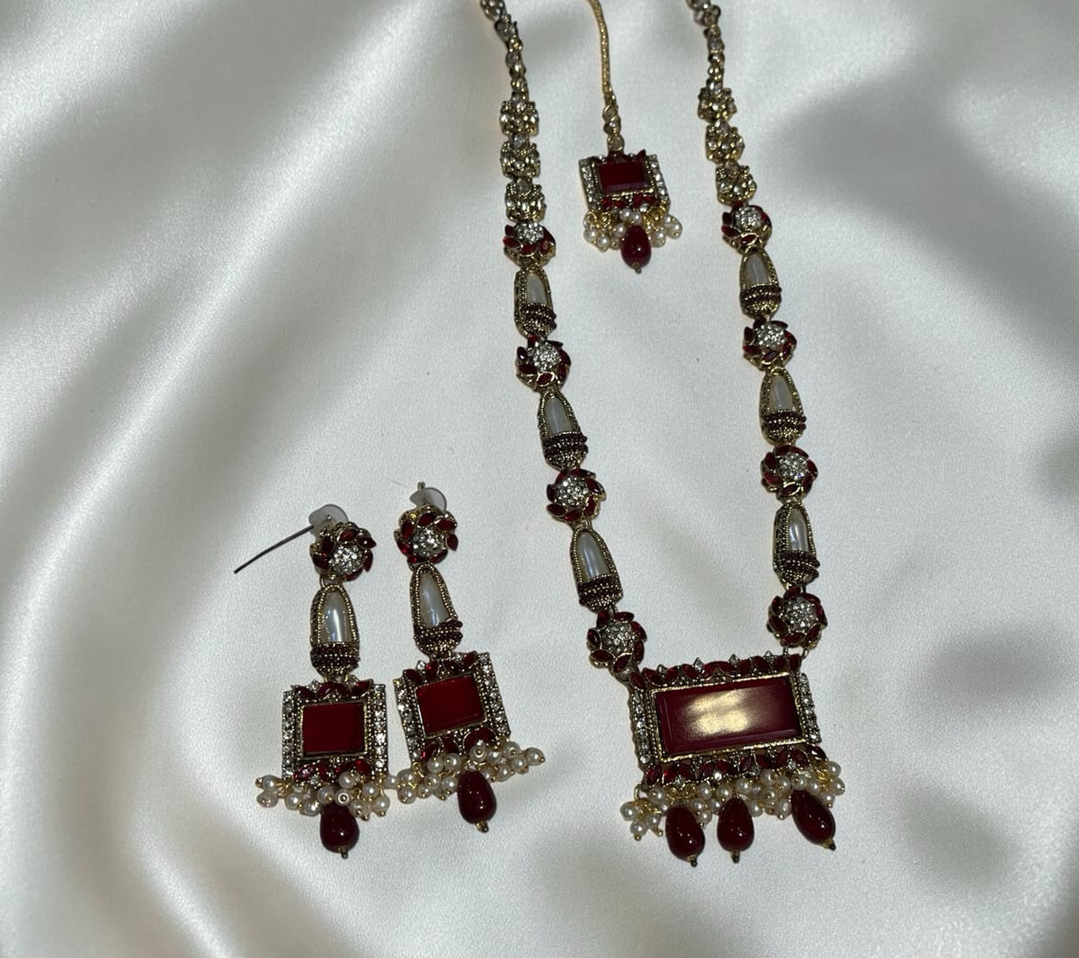 Egyptian Mother Pearl Mala & Tikka Set