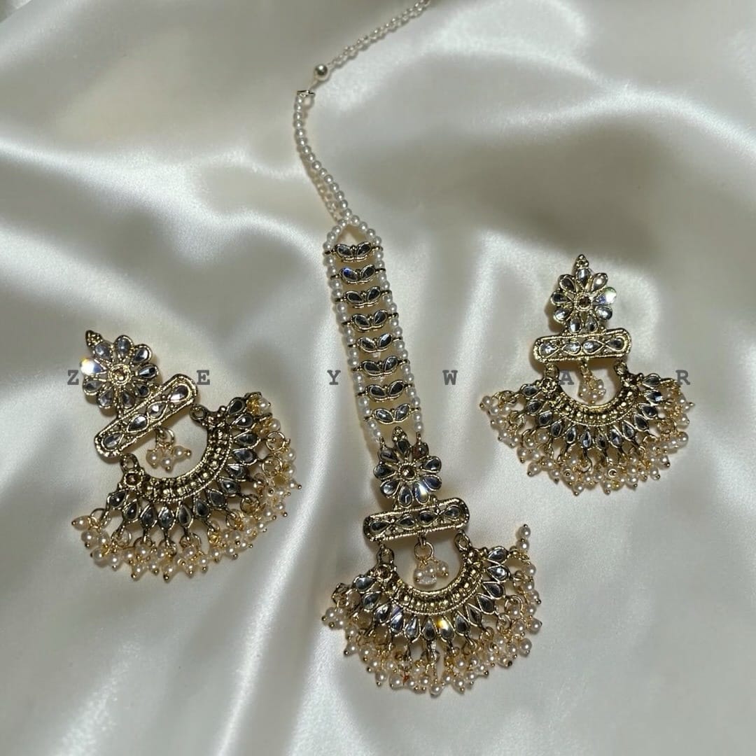 Kundan earring with tika premium quality