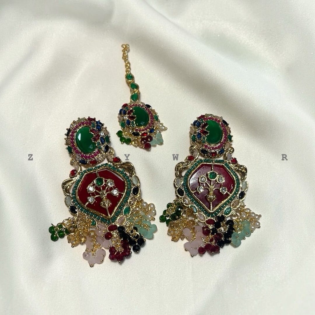 Turkish heavy earring with tika premium quality