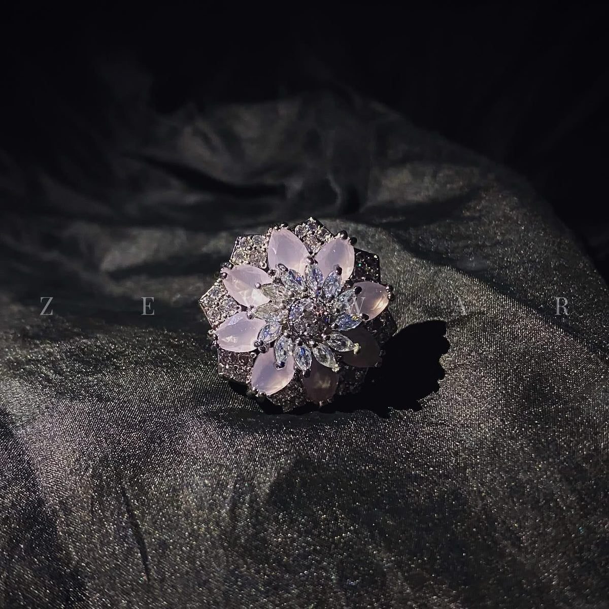 Premium Zarkun Floral Cluster Ring