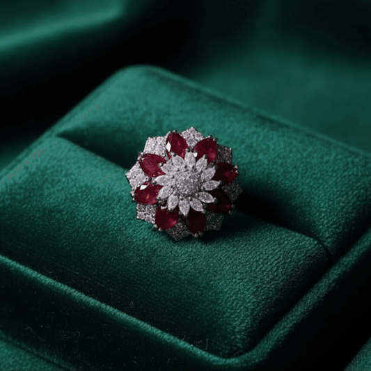 Premium Zarkun Floral Cluster Ring