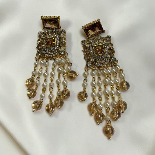 Long chain style earrings