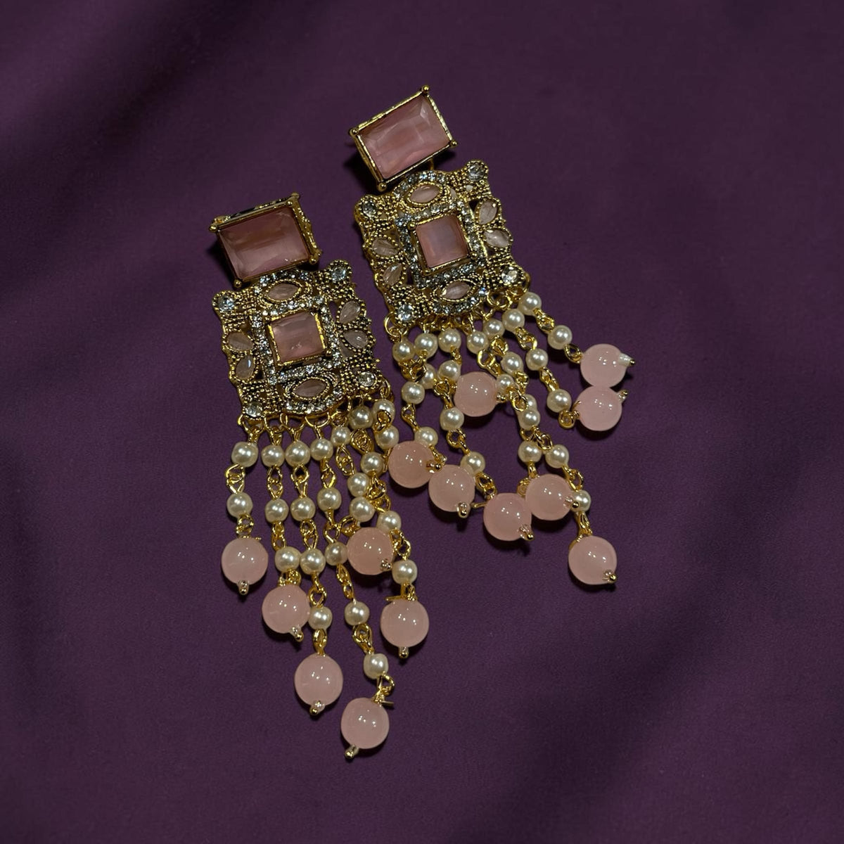 Long chain style earrings