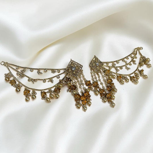 Bahubali sahare earrings matt polish antique
