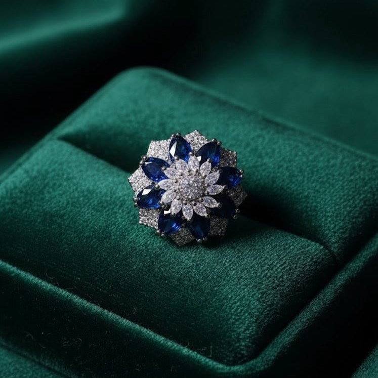 Premium Zarkun Floral Cluster Ring